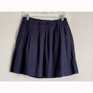 Everlane Navy Pleated Mini Skirt Women’s Size 6 A-Line Pockets Preppy Minimalist
